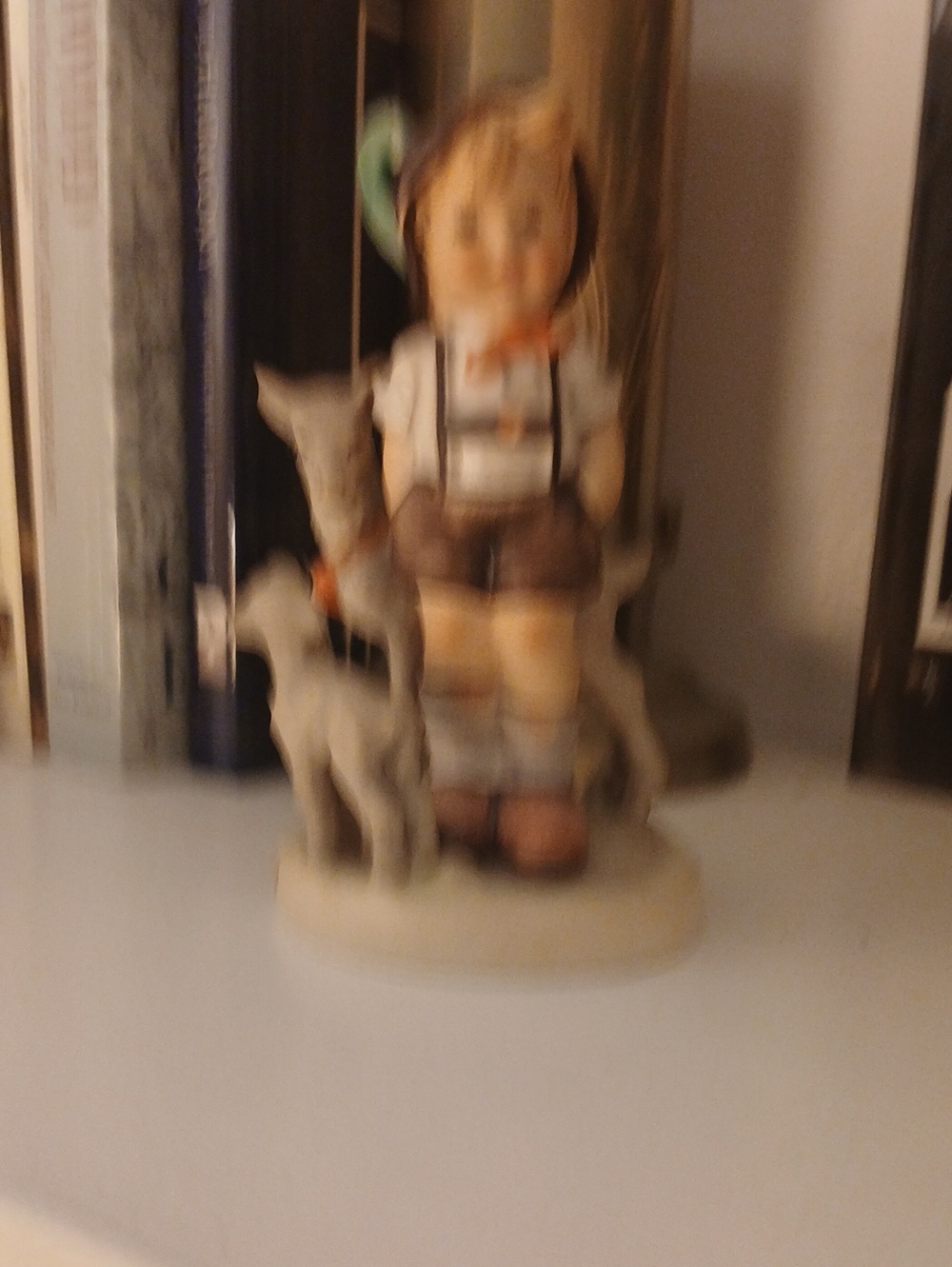 Hummel Boy with Goat Figurine in Brown and Cream